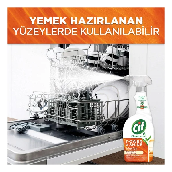Cif Cleanboost Power & Shine Mutfak Sprey Temizleyici 750 ml 4'lü - Görsel 5