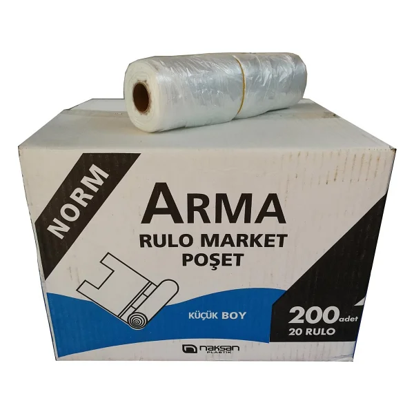 Arma Rulo Şeffaf Market Poşet Torba - Hışır Atlet Poşet - Küçük Boy - 200 Adetlik 20 Rulo / Koli - Görsel 7