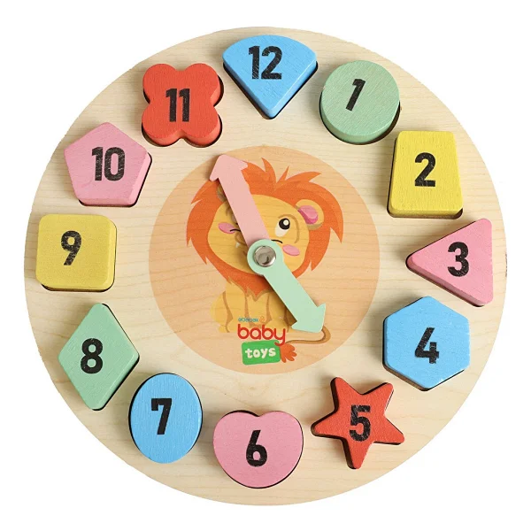 Baby&Toys Montessori Ahşap Puzzle Saat - Görsel 5