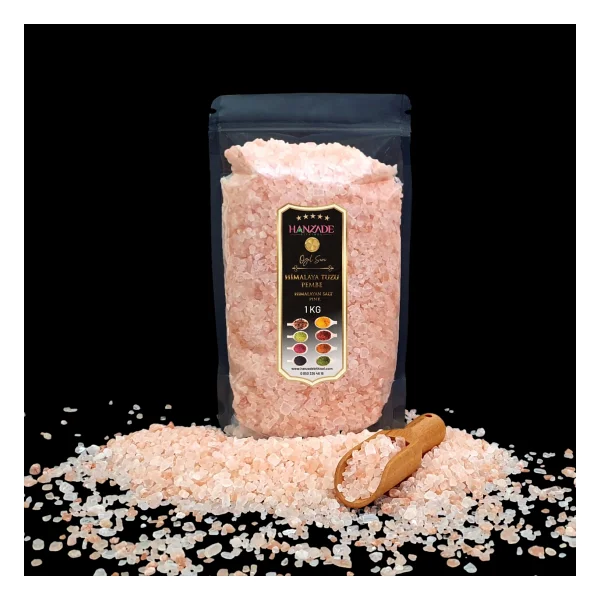 Hanzade Bitkisel Pembe Himalaya Tuzu Granül Tane 1 kg - Görsel 2