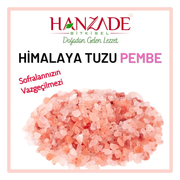 Hanzade Bitkisel Pembe Himalaya Tuzu Granül Tane 1 kg - Görsel 4