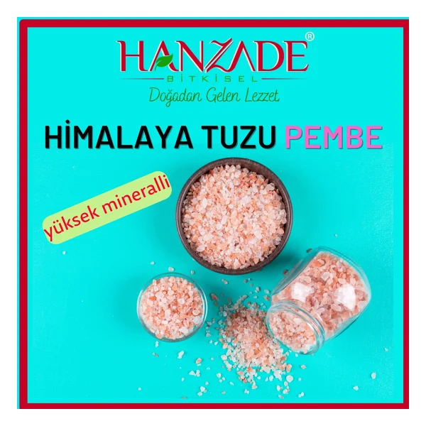 Hanzade Bitkisel Pembe Himalaya Tuzu Granül Tane 1 kg - Görsel 5