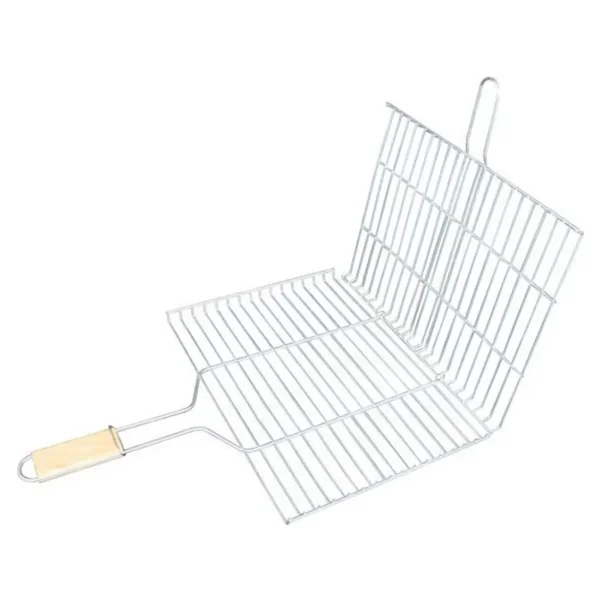 Royaleks Ahşap Saplı Mangal Izgarası Galvanizli Paslanmaz Kafes Demir 32 X 42 Cm - Görsel 3