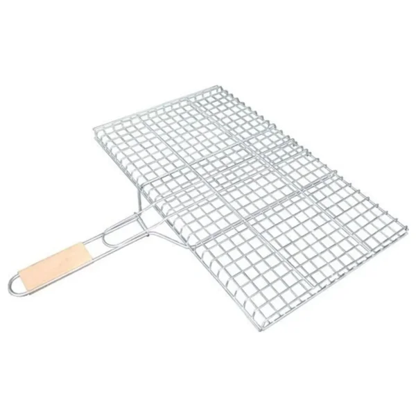 Royaleks Ahşap Saplı Mangal Izgarası Galvanizli Paslanmaz Kafes Demir 32 X 42 Cm - Görsel 4
