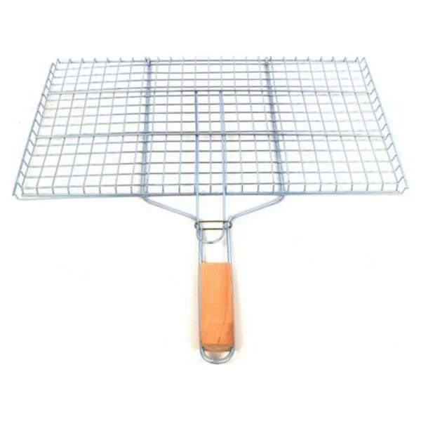 Royaleks Ahşap Saplı Mangal Izgarası Galvanizli Paslanmaz Kafes Demir 32 X 42 Cm - Görsel 5