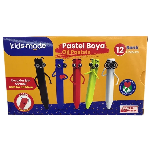 Kids Mode Üçgen 12'li Yağlı Pastel Boya - Görsel 5