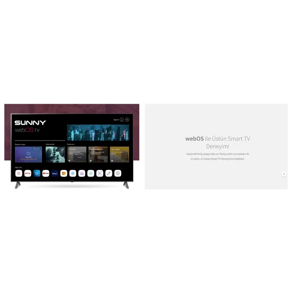 Sunny SN75LEDB252 4K Ultra HD 75" 190 Ekran Uydu Alıcılı webOS Smart LED TV - Görsel 6