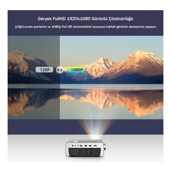 YG430 Native 1920X1080 Pixel Fullhd 320 Ansi / 3700 Lümen 2.4/5ghz Wifi Projeksiyon Cihazı - Görsel 7