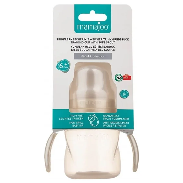 Mamajoo Kulplu Akıtmaz Eğitici Bardak 160 ml Pearl - Görsel 3