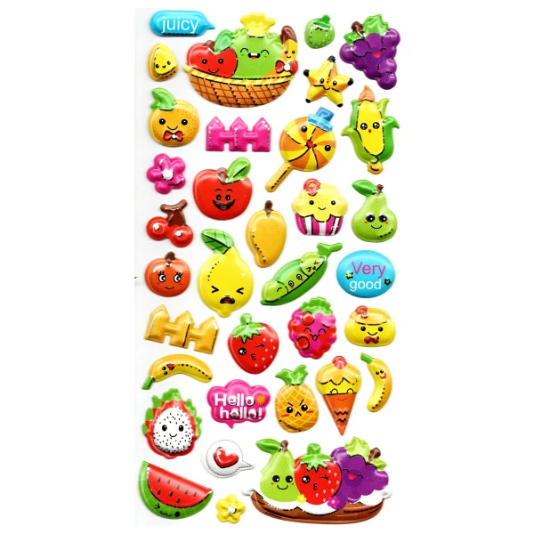 Limmy Sticker Kabartmalı Stiker Defter, Planlayıcı Etiket (LIMLRA-040) - 17X9 cm - Meyveler - Görsel 2