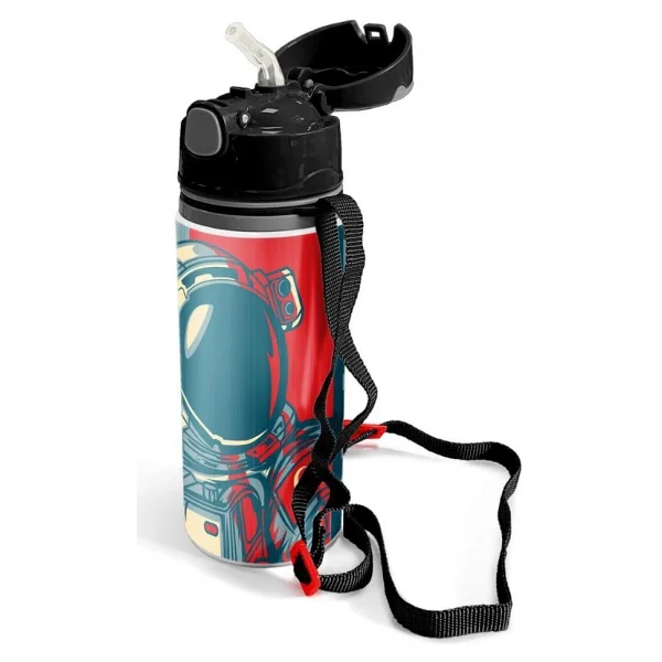 Coral High 11941 Astronot Desenli 600 ml Pipetli Alüminyum Matara - Görsel 2