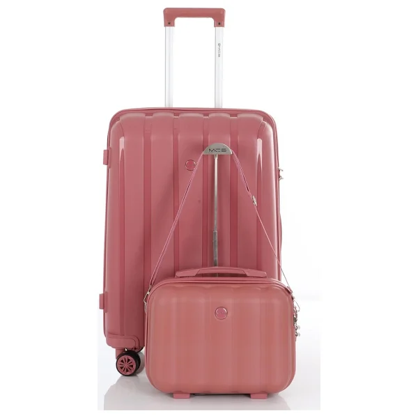 Mçs V305 Polipropilen Pembe Orta + Makyaj Boy 2'li Valiz Seti - Görsel 9