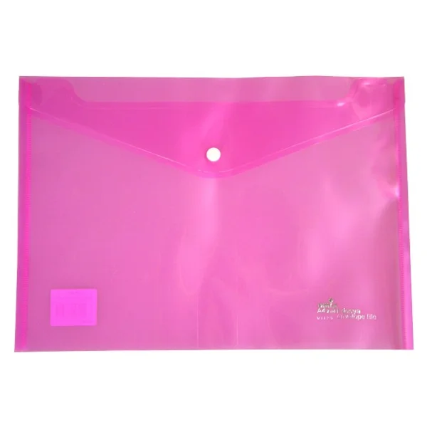 Umix Çıtçıtlı Şeffaf Zarf Dosya Pembe U1120P-PE 12 Adet - Görsel 2