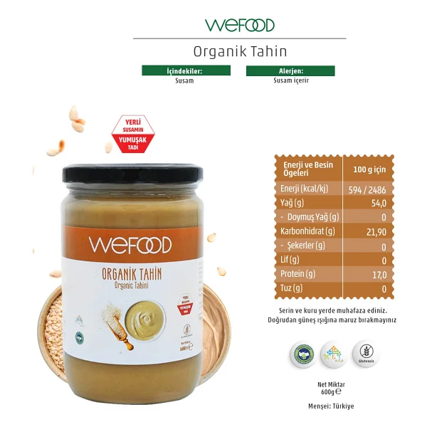 Wefood Organik Tahin 600 Gr (yerli Susam) 2'li - Görsel 3
