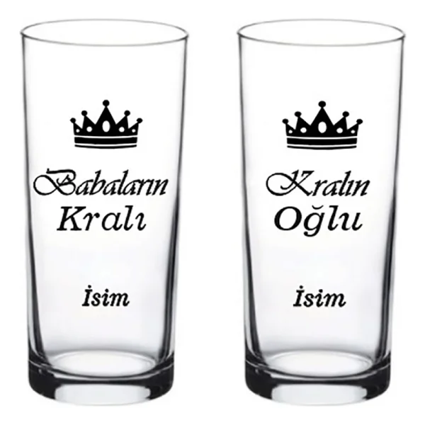 Blackbonds 2 Li Babalara Özel Isimli Rakı Bardağı - Şeffaf - Görsel 2