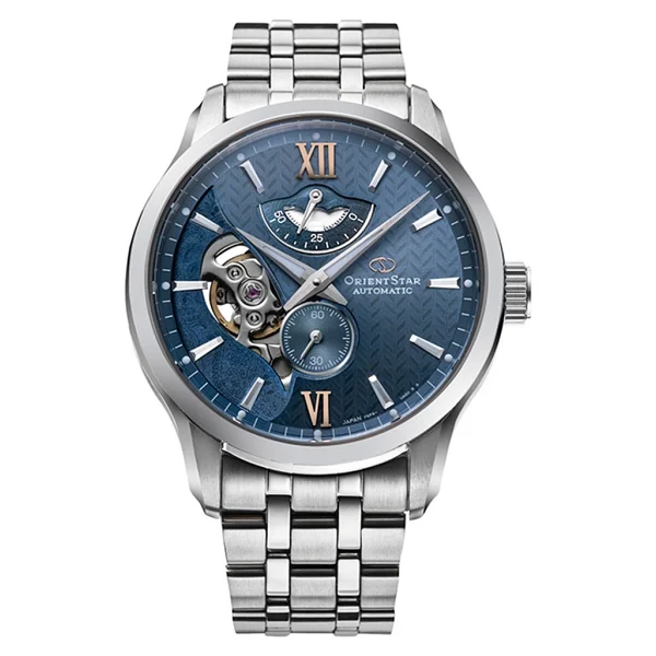 Orient Star Layered Skeleton RE-AV0B08L00B Çelik Kordon Mavi Erkek Kol Saati - Görsel 4