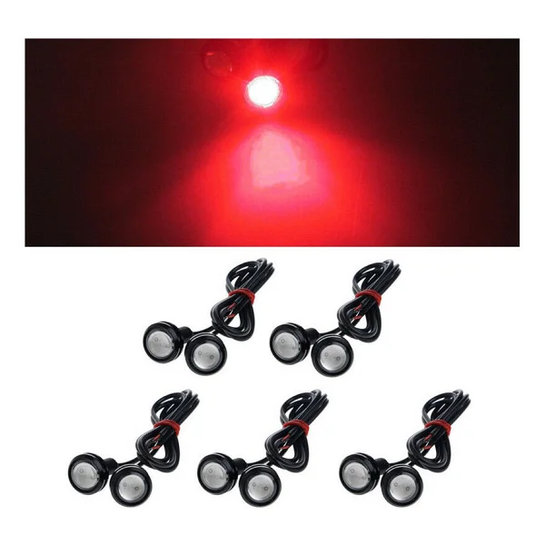 Dekohop Ayna Altı LED Kartal Gözü Gündüz Farı LED Kırmızı 1 Çift - Görsel 6