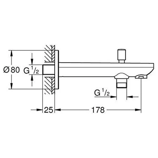 Grohe Baucontemporary Yön Değiştiricili Çıkış Ucu - 13390000 - Görsel 2