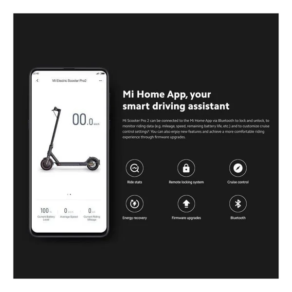 Xiaomi Mi Pro 2 Elektrikli Scooter - 300W Motor, 25 km/sa Hız, Katlanabilir Hafif Tasarım, 14,2 kg, Konforlu ve Güvenli Sürüş - Görsel 3