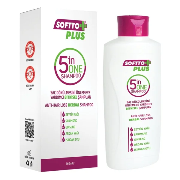 Softto Plus 5 in 1 360 ml Saç Dökülmesine Karşı Şampuan - Görsel 2