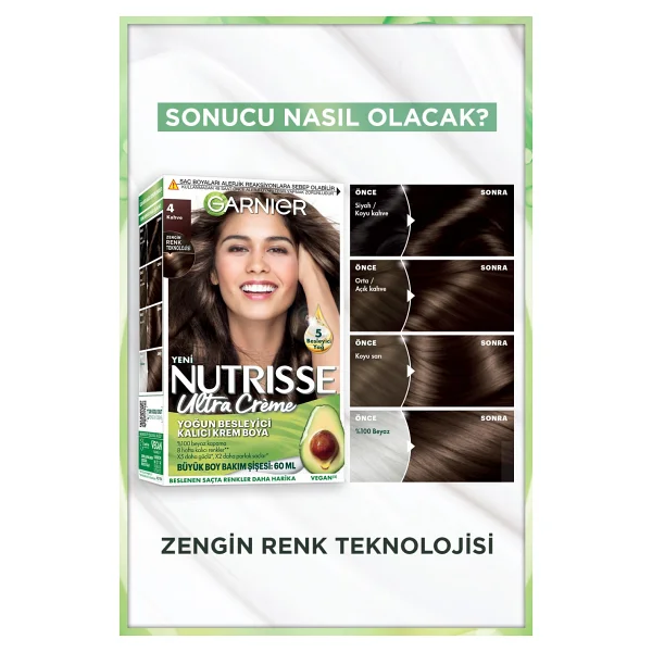 Garnier Nutrisse Ultra Creme 4 Kahve Saç Boyası - Görsel 3