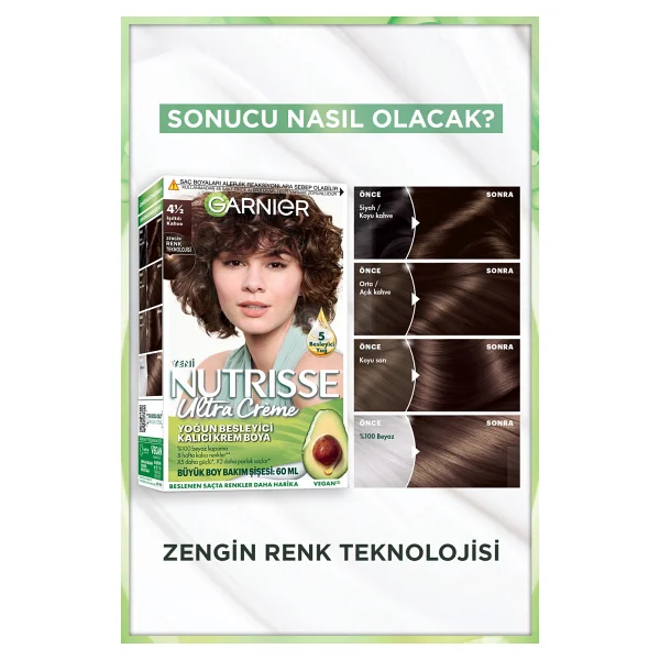 Garnier Nutrisse Ultra Creme 4 1/2 Işıltılı Kahve Saç Boyası - Görsel 3