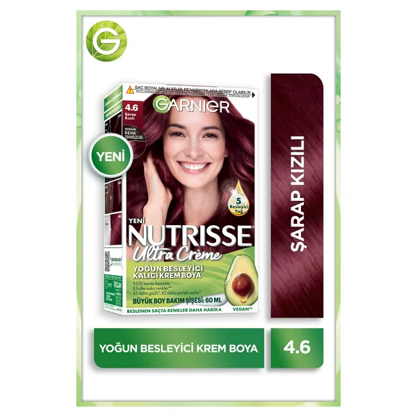 Garnier Nutrisse Ultra Creme 4.6 Şarap Kızılı Saç Boyası - Görsel 6