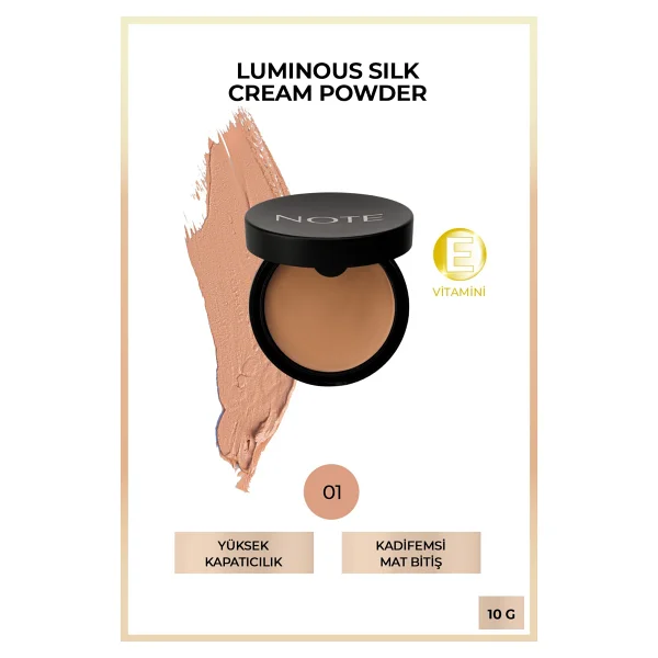 Note Luminous Silk Cream 01 Beige 10 gr Pudra Fondöten - Görsel 7