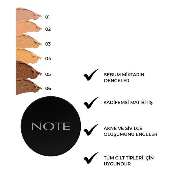 Note Luminous Silk Cream 01 Beige 10 gr Pudra Fondöten - Görsel 2