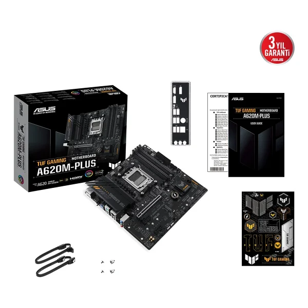 Asus TUF Gaming A620M-Plus AMD AM5 DDR5 Micro ATX Anakart - Görsel 2
