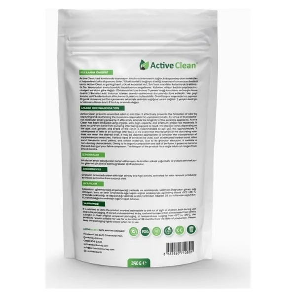 Active Clean 240 gr Kedi Kumu Koku Giderici - Görsel 2