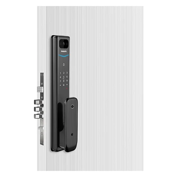 Philips Akıllı Kilit Alpha-VP Kamera, Parmaz İzi, Şifre, Kart, Dahili Ekran, İç Kilit - Siyah - Görsel 4