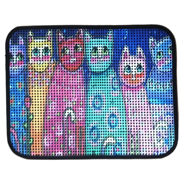 Miapet Elekli Desenli 60x45 cm Tuvalet Önü Paspası - Altı Kedi - Görsel 3