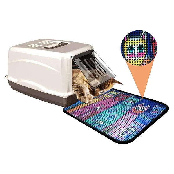 Miapet Elekli Desenli 60x45 cm Tuvalet Önü Paspası - Altı Kedi - Görsel 2