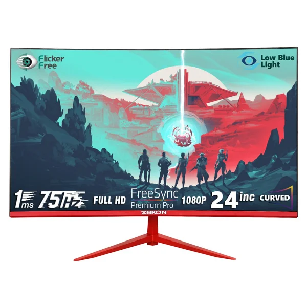 Zeiron ZM-575 24" 1 ms Full HD Curved Oyuncu Monitörü - Görsel 7