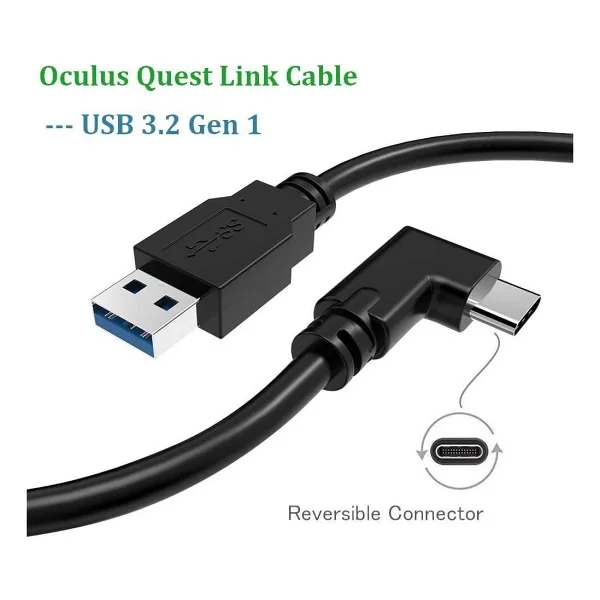 Blue Wings Oculus Quest Link Kablosu 5 Metre Vr Gözlük USB 3.2 Type C Kablo Vr Kablo - Görsel 2
