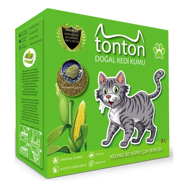Tonton Mısır Koçanı Granülü 8 lt Kedi Kumu - Görsel 2