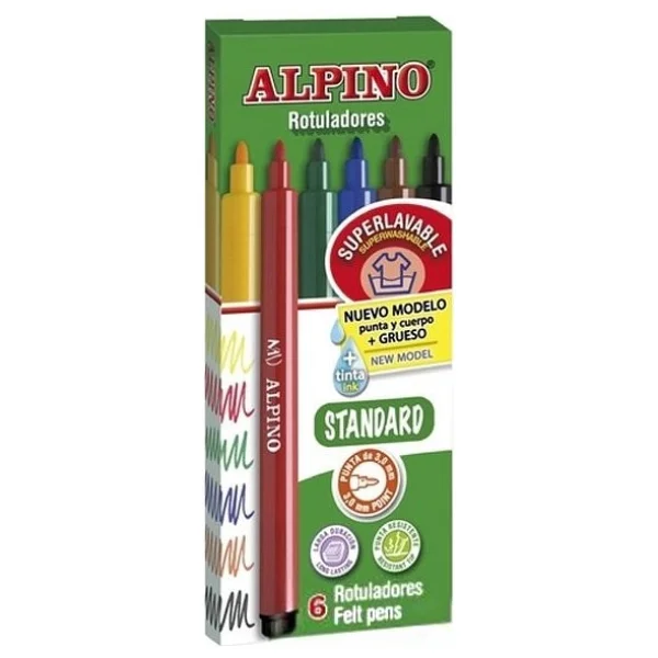 Alpino Standart 6 Renk Yıkanabilir Keçeli Kalem - Görsel 2