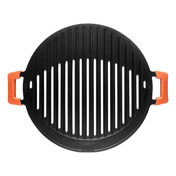Lava Çift Silikon Kulplu Yuvarlak 37 cm Döküm Mangal Izgarası - Görsel 2