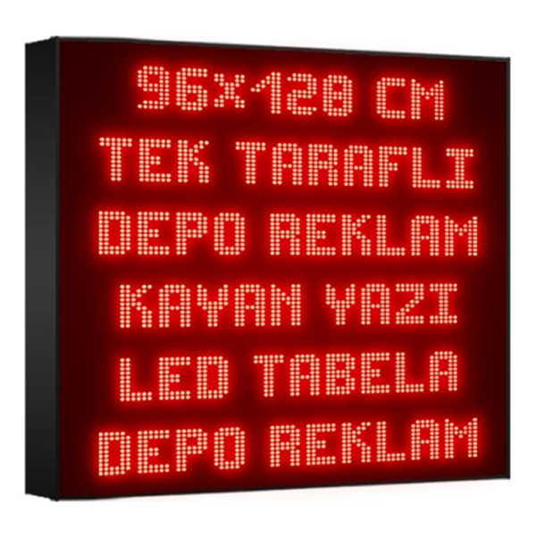 Depo Tabela Reklam Mavi Kayan Yazı LED Tabela 96 x 128 cm Tek Taraflı - Görsel 3