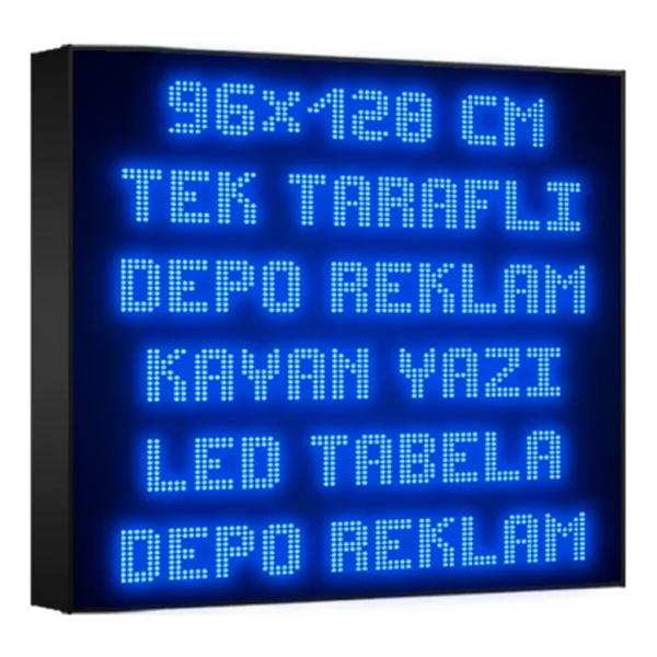 Depo Tabela Reklam Mavi Kayan Yazı LED Tabela 96 x 128 cm Tek Taraflı - Görsel 4