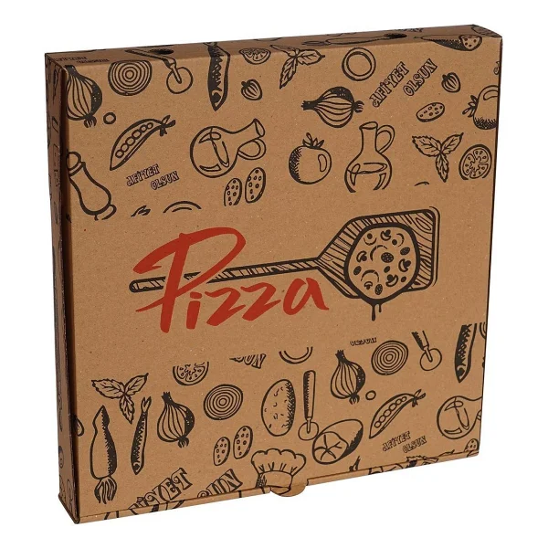 Kuzeykutu Mix Baskılı Pizza Kutusu 28 x 28 x 4 cm 300 Adet - Görsel 3