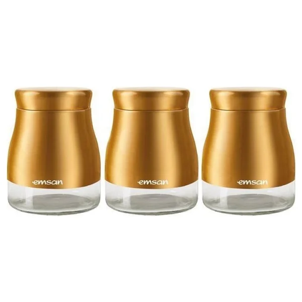 Emsan Verna 3'Lü Kavanoz Seti Küçük Rose Gold - Görsel 2