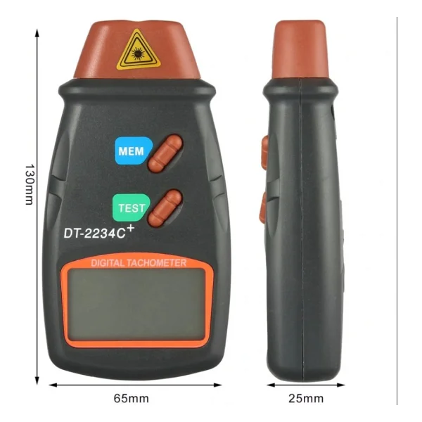 DT-2234C Dijital Lazer Takometre Hız Göstergeli Devir Ölçer Temassız Rpm Ölçer - Görsel 6
