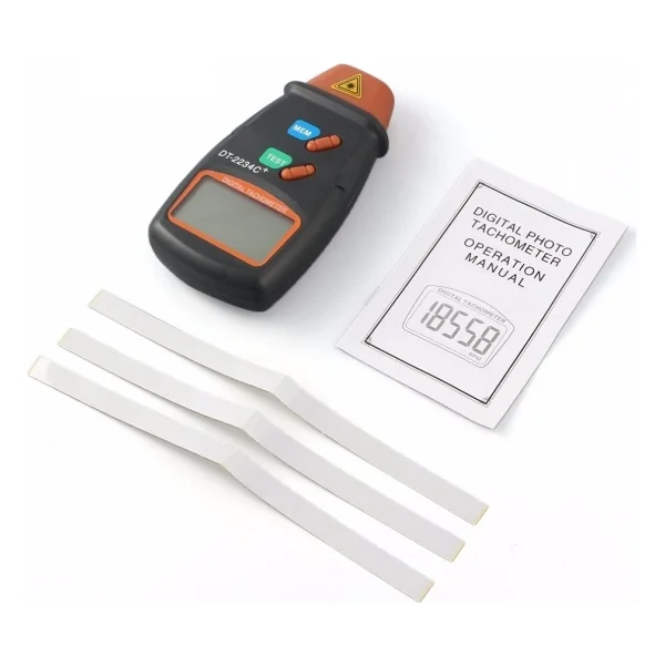 DT-2234C Dijital Lazer Takometre Hız Göstergeli Devir Ölçer Temassız Rpm Ölçer - Görsel 4