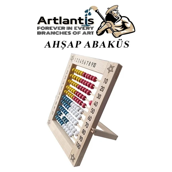 Artlantis Ahşap Mishap 1 Adet Naturel Sayı Sayma Boncuğu Lüks Ahşap Abaküs Okul Öncesi 1. Sınıflar İçin - Görsel 4