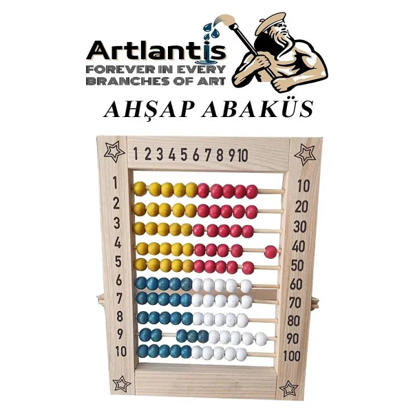 Artlantis Ahşap Mishap 1 Adet Naturel Sayı Sayma Boncuğu Lüks Ahşap Abaküs Okul Öncesi 1. Sınıflar İçin - Görsel 2