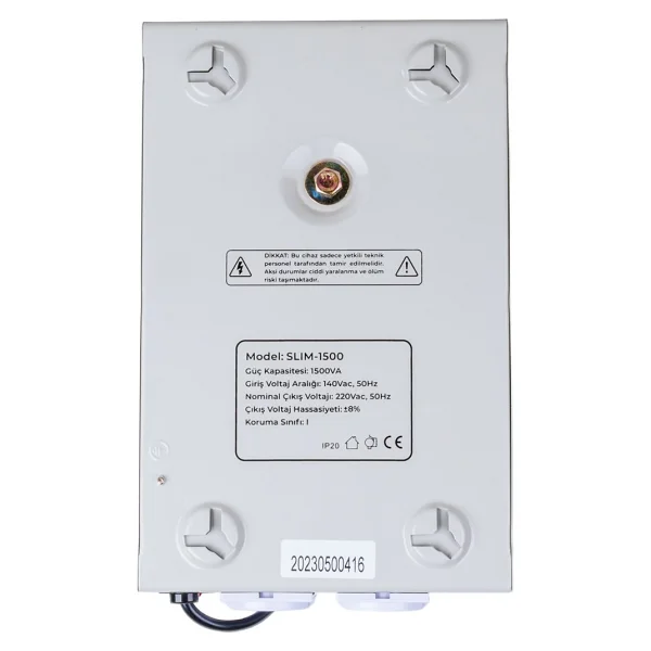 Powermaster SLIM-1500 Otomatik 900 Watt 1500VA Voltaj Regülatörü (Kombi Regülatörü) - Görsel 2