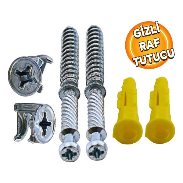Badem10 Mi-Fiks Kolay Montaj Gizli Raf Tutucu Taşıyıcı Set 8 cm - Görsel 4