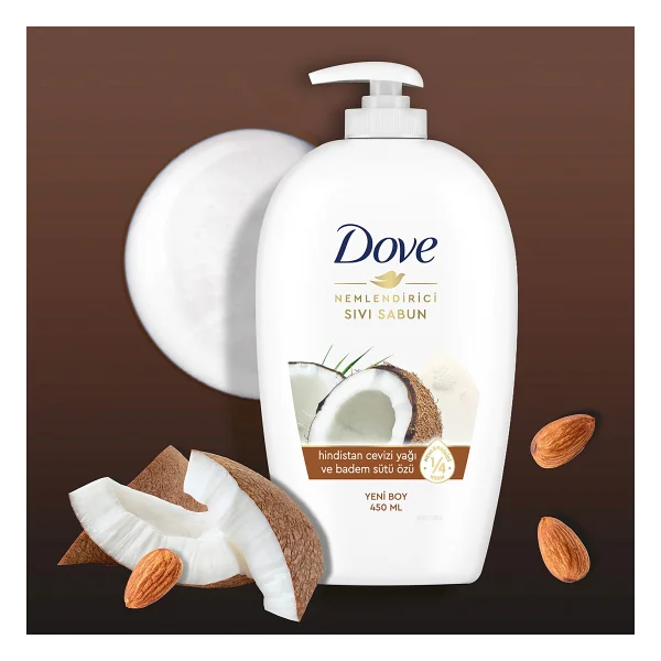 Dove Hindistan Cevizi Yağı ve Badem Sütü Özlü Sıvı Sabun 450 ml - Görsel 10